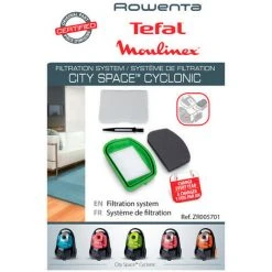 SEB INTERNATIONAL Kit De Filtration ZR005701 Pour Aspirateur MOULINEX, ROWENTA, TEFAL CITY SPACE, CITY SPACE CYCLONIC - NC