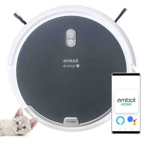 Robot Aspirateur Et Laveur AMIBOT Animal H2O Connect - Grey 1 Robot Aspirateur Et Laveur AMIBOT Animal H2O Connect - Grey