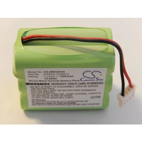 Vhbw NiMH Batterie 1500mAh (7.2V) Compatible Avec IRobot Braava 320, 321 Aspirateur Remplace GPRHC152M073. 1 Vhbw NiMH Batterie 1500mAh (7.2V) Compatible Avec IRobot Braava 320, 321 Aspirateur Remplace GPRHC152M073.