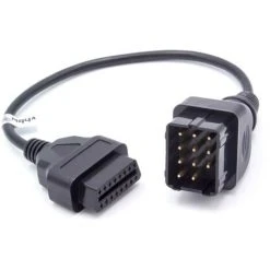 Vhbw OBD2 - Câble Adaptateur Pour Appareil De Diagnostic OBD Adapté à Tous Les Modèles Renault - Avec Connecteur 12 Broches