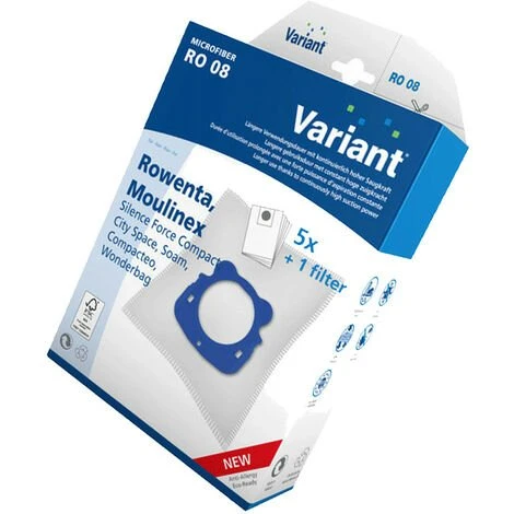 Boîte De 5 Sacs + 1 Filtre Compatible (ZR200520) Aspirateur ROWENTA, MOULINEX, TEFAL 1 Boîte De 5 Sacs + 1 Filtre Compatible (ZR200520) Aspirateur ROWENTA, MOULINEX, TEFAL