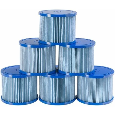 AREBOS Filtre De Piscine | 6X Cartouches De Filtre Spa Hot Tubs | Filtre Antimicrobien | Bleu 1 AREBOS Filtre De Piscine | 6X Cartouches De Filtre Spa Hot Tubs | Filtre Antimicrobien | Bleu