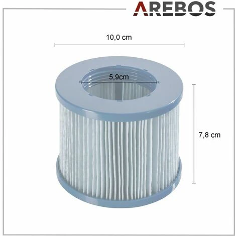 AREBOS Filtre De Piscine | 6X Cartouches De Filtre Spa Hot Tubs | Filtre Antimicrobien | Bleu 4 AREBOS Filtre De Piscine | 6X Cartouches De Filtre Spa Hot Tubs | Filtre Antimicrobien | Bleu – Image 4
