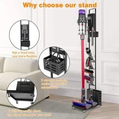 SKECTEN Support Pour Aspirateur Sans Fil, Support Autoportant Pour Dyson V6 V7 V8 V10 V11 DC58 DC59 DC62 DC74 (Noir) -Aspirateur et sac Soldes 33223008 3