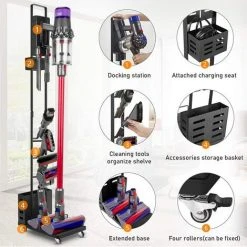 SKECTEN Support Pour Aspirateur Sans Fil, Support Autoportant Pour Dyson V6 V7 V8 V10 V11 DC58 DC59 DC62 DC74 (Noir) -Aspirateur et sac Soldes 33223008 4