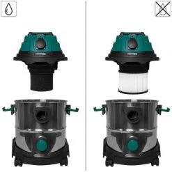 VONROC Aspirateur à Eau Et Poussière 1400W– Réservoir De 20L Et Tuyau De 3m - Mise En Marche Automatique, Fonction De Soufflage -Aspirateur et sac Soldes 35347858 3