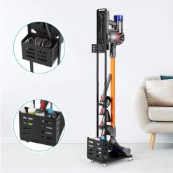 Aqrau Support D'aspirateur Multifonctionnel Sans Poin?on Domestique Noir 22 * ??34 * 131cm -Aspirateur et sac Soldes 35618504 4