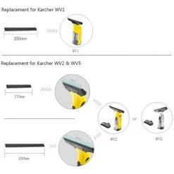 HAPPYSHOPPING Lames De Nettoyage De Vitres De Remplacement Pour Window Vac 2 Pieces 170mm Raclette Accessoire En Caoutchouc Recharge De Remplacement Pour Karcher WV2 WV5,modele : 2 lames De 170 mm -Aspirateur et sac Soldes 35829529 5