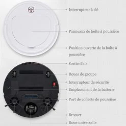 XUNDD Aspirateur Robot Nettoyeur Et Laveur, Batterie 1500 MAh 8 XUNDD Aspirateur Robot Nettoyeur Et Laveur, Batterie 1500 MAh -Aspirateur et sac Soldes 37103711 4