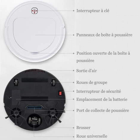 XUNDD Aspirateur Robot Nettoyeur Et Laveur, Batterie 1500 MAh 4 XUNDD Aspirateur Robot Nettoyeur Et Laveur, Batterie 1500 MAh – Image 4