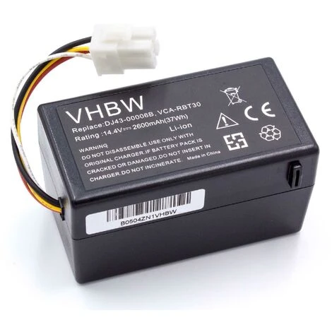 Vhbw Batterie Li-Ion 2600mAh (14.4V) Pour Aspirateur Ménager Samsung Navibot VCR8930, SR8930 Comme DJ43-00006B, VCA-RBT30. 1 Vhbw Batterie Li-Ion 2600mAh (14.4V) Pour Aspirateur Ménager Samsung Navibot VCR8930, SR8930 Comme DJ43-00006B, VCA-RBT30.