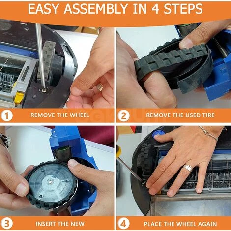 VERSAILLESFR PNEUS Roues Pour IROBOT ROOMBA Séries 500, 600, 700, 800 Et 900 (Pack 2 Unités) Antidérapant, Adhérence Exceptionnelle Et Montage Facile 4 VERSAILLESFR PNEUS Roues Pour IROBOT ROOMBA Séries 500, 600, 700, 800 Et 900 (Pack 2 Unités) Antidérapant, Adhérence Exceptionnelle Et Montage Facile – Image 4