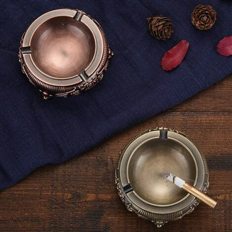 AIDUCHO Cendrier Rétro En Métal Pour Intérieur Et Extérieur (Bronze) 3 AIDUCHO Cendrier Rétro En Métal Pour Intérieur Et Extérieur (Bronze) – Image 3