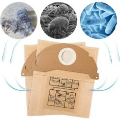 ALMI 10 Sacs Filtre Remplacement Pour Aspirateur WD2 MV2 6.904-322.0 WD2250 A2004 A2054 -Aspirateur et sac Soldes 43836393 5