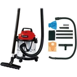 Einhell Aspirateur Eaux Et Poussières TC-VC 1812 S (1250 W, Cuve 12L, Livré Avec Accessoires)
