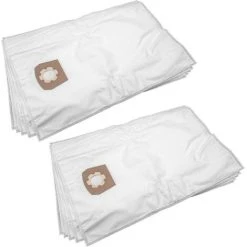 Vhbw 10x Sacs Compatible Avec Kärcher WD 5.300, WD 5.400, WD 5.300 M Aspirateur - Microfibres Non Tissées, Volume De 30l, 33cm X 27cm, Blanc