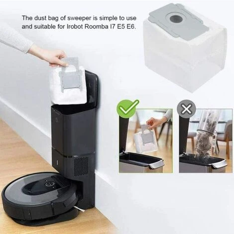 Sacs Jetables Sacs À Poussière De Rechange Pour Aspirateur IRobot Roomba I7 I7+ / I7 Plus E5 E6 E7 S9 S9+ Robot Base Autonettoyante, Kit D'accessoires De Sacs D'élimination De La Saleté 16*13.5*13cm Fontainebleau 8Pcs 4 Sacs Jetables Sacs À Poussière De Rechange Pour Aspirateur IRobot Roomba I7 I7+ / I7 Plus E5 E6 E7 S9 S9+ Robot Base Autonettoyante, Kit D'accessoires De Sacs D'élimination De La Saleté 16*13.5*13cm Fontainebleau 8Pcs – Image 4