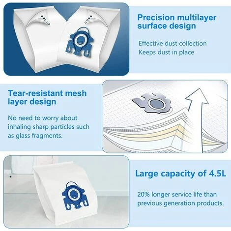 Sac Aspirateur Sacs À Poussière Pour Aspirateur Pour Triomphe 10 Pièces Miele Compact C1, C2 Sac 3D Efficiency S700, S241 - S256i, S4000-S4999 3 Sac Aspirateur Sacs À Poussière Pour Aspirateur Pour Triomphe 10 Pièces Miele Compact C1, C2 Sac 3D Efficiency S700, S241 - S256i, S4000-S4999 – Image 3