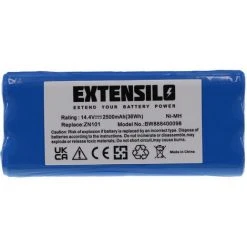 EXTENSILO Batterie Compatible Avec Dirt Devil M612 Spider, M611, Puck M610, M612 Aspirateur, Robot électroménager (2500mAh, 14,4V, NiMH)