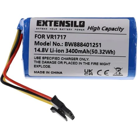 EXTENSILO Batterie Compatible Avec Proscenic Cocoa Smart 780T, 790T Aspirateur, Robot électroménager (3400mAh, 14,8V, Li-ion) 1 EXTENSILO Batterie Compatible Avec Proscenic Cocoa Smart 780T, 790T Aspirateur, Robot électroménager (3400mAh, 14,8V, Li-ion)