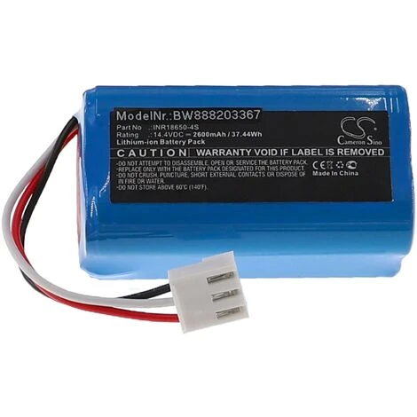 Vhbw Batterie Remplacement Pour Severin Chill INR18650-4S Pour Aspirateur, Robot électroménager (2600mAh, 14,4V, Li-ion) 3 Vhbw Batterie Remplacement Pour Severin Chill INR18650-4S Pour Aspirateur, Robot électroménager (2600mAh, 14,4V, Li-ion) – Image 3