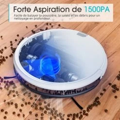 APOSEN Aspirateur Robot, Robot Aspirateur Avec Navigation Gyroscopique, Cartographie, 4 Modes De Nettoyage，Auto-charge -Aspirateur et sac Soldes 51137799 4