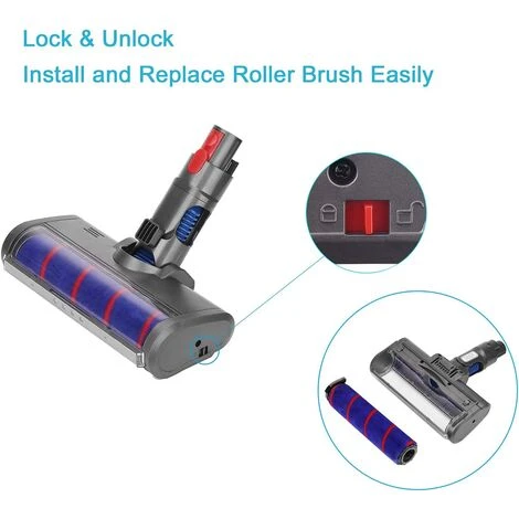 KARTOKNER Tête De Brosse électrique à Roulettes Douce Pour Dyson V11 V10 V8 V7 Aspirateur, Accessoire De Remplacement D'Outil De Brosse Pour Parquet/Sols Durs/Tapis/Nettoyage Des Coins Sombres 3 KARTOKNER Tête De Brosse électrique à Roulettes Douce Pour Dyson V11 V10 V8 V7 Aspirateur, Accessoire De Remplacement D'Outil De Brosse Pour Parquet/Sols Durs/Tapis/Nettoyage Des Coins Sombres – Image 3