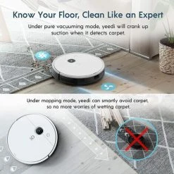 Yeedi Vac Station 3000Pa Aspirateur Robot Détection Des Tapis Programme AOTO MOP -Aspirateur et sac Soldes 54970331 5