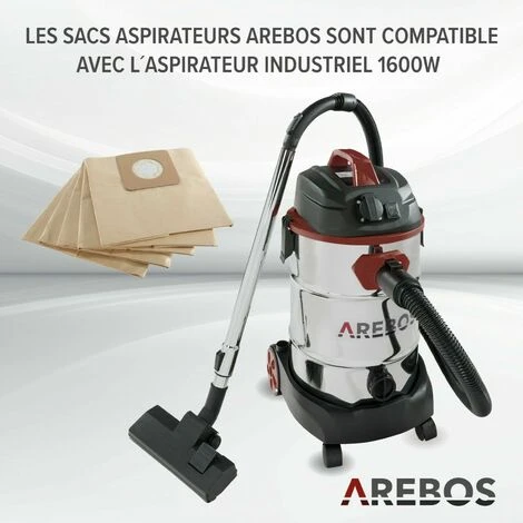 AREBOS Lot De 5 Sacs D'aspirateur | Compatibles Avec Les Aspirateurs Industriels | 1800 W | Avec EAN 4260627420117 | Papier Spécial | 2 Couches | 41,5 X 43 Cm 2 AREBOS Lot De 5 Sacs D'aspirateur | Compatibles Avec Les Aspirateurs Industriels | 1800 W | Avec EAN 4260627420117 | Papier Spécial | 2 Couches | 41,5 X 43 Cm – Image 2