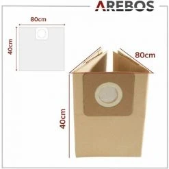 AREBOS Lot De 5 Sacs D'aspirateur | Compatibles Avec Les Aspirateurs Industriels | 1800 W | Avec EAN 4260627420117 | Papier Spécial | 2 Couches | 41,5 X 43 Cm 8 AREBOS Lot De 5 Sacs D'aspirateur | Compatibles Avec Les Aspirateurs Industriels | 1800 W | Avec EAN 4260627420117 | Papier Spécial | 2 Couches | 41,5 X 43 Cm -Aspirateur et sac Soldes 55213324 4