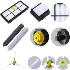 CADEAUX Kit Pièces Accessoires Compatible Avec Roomba Serie 800 805 850 860 865 866 870 871 880 886 890 891 895 896 900 960 965 966 980 Filtres Et Brosses Pour Aspirateur Robot De, 24in1 -Aspirateur et sac Soldes 55621643 3