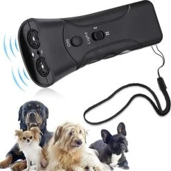 CATHERINE Dispositif Anti-aboiement De Chien à Double Canal Portable à Ultrasons Outil De Dressage De Chien 3 En 1 Avec Lampe De Poche LED