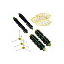 STOMO Kit Brosses Centrales Compatibles Pour IRobot Roomba + 3 Filtres + 3 Brosses Latérales à 3 Bras Série 500 510 520 521 530