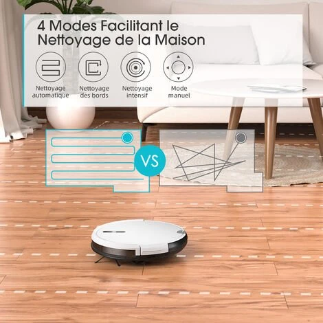 APOSEN Aspirateur Robot Avec Navigation Gyroscopique Cartographie Et 2 Brosses Latérales Supplémentaires,Mince Silencieux 4 Modes De Nettoyage 3 APOSEN Aspirateur Robot Avec Navigation Gyroscopique Cartographie Et 2 Brosses Latérales Supplémentaires,Mince Silencieux 4 Modes De Nettoyage – Image 3