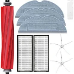 STOMO Kit D'accessoires De Rechange Pour Xiaomi Roborock S7 T7 T7S T7Plus T7SPlus S7Plus Aspirateur, 1 Brosse Principale, 2 Brosses Latérales, 2 Filtre HEPA, 3 Serpillère, 1 Brosse De Nettoyage