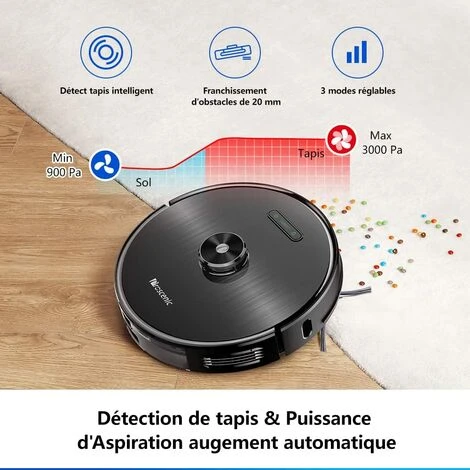 PROSCENIC M8 - Aspirateur Robot Laveur - Aspiration Forte 3000Pa - Cartographie Et Navigation Laser - Débit D'Eau Réglable 2 PROSCENIC M8 - Aspirateur Robot Laveur - Aspiration Forte 3000Pa - Cartographie Et Navigation Laser - Débit D'Eau Réglable – Image 2