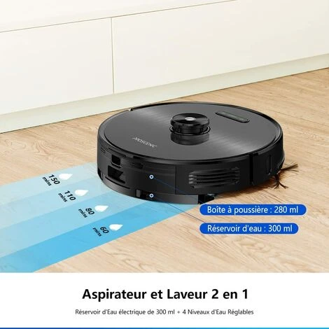 PROSCENIC M8 - Aspirateur Robot Laveur - Aspiration Forte 3000Pa - Cartographie Et Navigation Laser - Débit D'Eau Réglable 5 PROSCENIC M8 - Aspirateur Robot Laveur - Aspiration Forte 3000Pa - Cartographie Et Navigation Laser - Débit D'Eau Réglable – Image 5