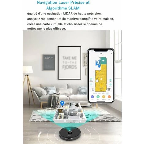 Robot Aspirateur Et Laveur 3 EN 1 Avec Station De Vidage Automatique, Super Aspiration 2700Pa - AIRROBO T10+ Idéal Pour Poils D'Animaux Cheveux Poussière - Version Nouvelle 2 Robot Aspirateur Et Laveur 3 EN 1 Avec Station De Vidage Automatique, Super Aspiration 2700Pa - AIRROBO T10+ Idéal Pour Poils D'Animaux Cheveux Poussière - Version Nouvelle – Image 2