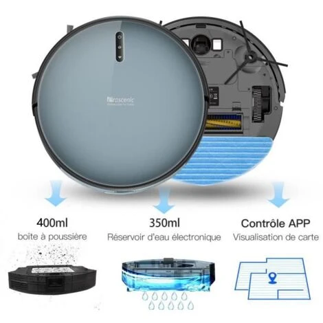 PROSCENIC 830P - Aspirateur Robot Connecté Avec Navigation Intelligente - Fonction Lavage - 0,6L - Wifi 3 PROSCENIC 830P - Aspirateur Robot Connecté Avec Navigation Intelligente - Fonction Lavage - 0,6L - Wifi – Image 3