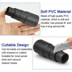 HIASDFLS 25Mm-42Mm Adaptateur Tuyau Aspirateur En Chlorure De Polyvinyle Adaptateur Réducteur Aspirateur Découpable Adaptateur Standard Aspirateur Pour Ponceuse Perceuse Scie Sauteuse -2 Pcs -Aspirateur et sac Soldes 58677808 3