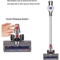 PERLE RARE Brosse Rotative Motorisée Électrique Turbo Compatible Pour Dyson V7 V8 V10 V11 V15Dégagement Rapide Avec Rouleau Poils Durs Pour Parquet Avec Lumière -Aspirateur et sac Soldes 59324042 4