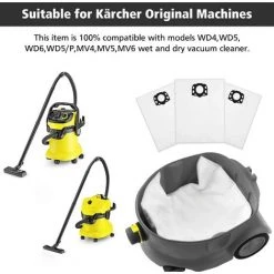 EINEMGELD 15pcs Wd4p Sac Pour D'Aspirateur Karcher WD4 WD5 WD6 WD5 / Premium / MV4 / MV5 / MV6, Remplacer 2.863-006.0 9 EINEMGELD 15pcs Wd4p Sac Pour D'Aspirateur Karcher WD4 WD5 WD6 WD5 / Premium / MV4 / MV5 / MV6, Remplacer 2.863-006.0 -Aspirateur et sac Soldes 59434149 5