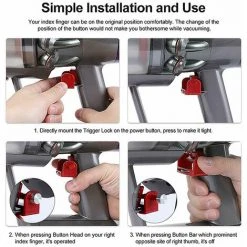 IRISFR Lilaris Support De Poignée Pour Interrupteur - Bouton De Démarrage - Accessoires Compatibles Avec Dyson V15 V11 V10 V8 V7 V6 - Ne Convient Pas Pour V11 Outsize (fixez Le Bouton Lors De L'aspiration)rouge, Une Pièce -Aspirateur et sac Soldes 59618194 5
