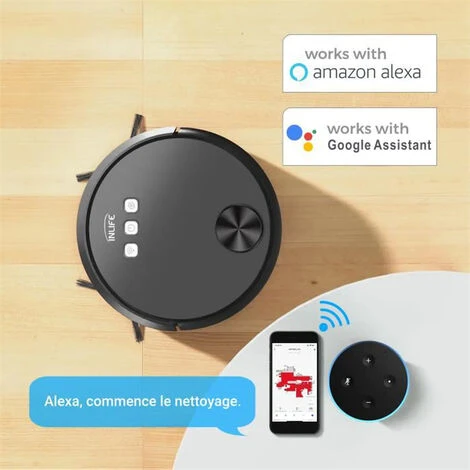 INLIFE Aspirateur Robot Et Laveur 2 En 1 MT-1200A Aspirateur Navigation Laser 3000Pa Electroménager Fonctionne Avec WiFi/App/Alexa/Google Détection Des Tapis 3 INLIFE Aspirateur Robot Et Laveur 2 En 1 MT-1200A Aspirateur Navigation Laser 3000Pa Electroménager Fonctionne Avec WiFi/App/Alexa/Google Détection Des Tapis – Image 3