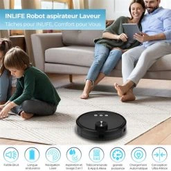 INLIFE Aspirateur Robot Et Laveur 2 En 1 MT-1200A Aspirateur Navigation Laser 3000Pa Electroménager Fonctionne Avec WiFi/App/Alexa/Google Détection Des Tapis 8 INLIFE Aspirateur Robot Et Laveur 2 En 1 MT-1200A Aspirateur Navigation Laser 3000Pa Electroménager Fonctionne Avec WiFi/App/Alexa/Google Détection Des Tapis -Aspirateur et sac Soldes 60100021 4
