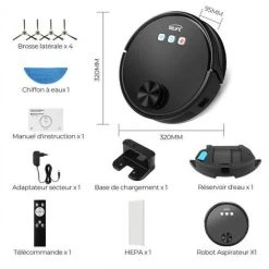 INLIFE Aspirateur Robot Et Laveur 2 En 1 MT-1200A Aspirateur Navigation Laser 3000Pa Electroménager Fonctionne Avec WiFi/App/Alexa/Google Détection Des Tapis 9 INLIFE Aspirateur Robot Et Laveur 2 En 1 MT-1200A Aspirateur Navigation Laser 3000Pa Electroménager Fonctionne Avec WiFi/App/Alexa/Google Détection Des Tapis -Aspirateur et sac Soldes 60100021 5