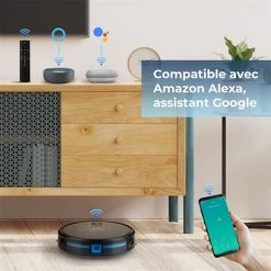 INLIFE Aspirateur Robot Et Laveur 2 En 1 MT-720A Electroménager 3000Pa Aspiration 600ml Capacité Fonctionne Avec WiFi/App/Alexa/Google Idéal Pour Poils D'Animaux -Aspirateur et sac Soldes 60100024 3