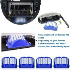 BENOBBY KIDS Accessoires Compatibles Pour IRobot Roomba Séries 600 610 614 620 625 630 635 640 645 650 655 660 665 670 671 680 690 691 Aspirateur - 16pcs -Aspirateur et sac Soldes 60644068 3