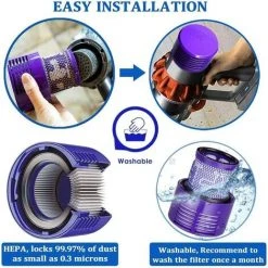 MEZHENG Lot De 2 Filtres De Rechange Lavables Pour Les Aspirateurs Dyson V10 Filtre De Rechange Dyson Pour Série V10 SV12 -Aspirateur et sac Soldes 61310032 4