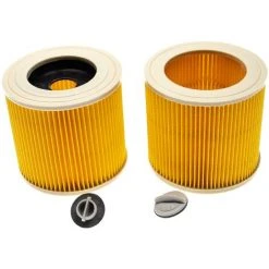 Vhbw Lot De 2x Filtres à Cartouche Compatible Avec Kärcher WD3P Extension Kit, WD 3 Premium Aspirateur à Sec Ou Humide - Filtre Plissé, Jaune -Aspirateur et sac Soldes 61351524 4